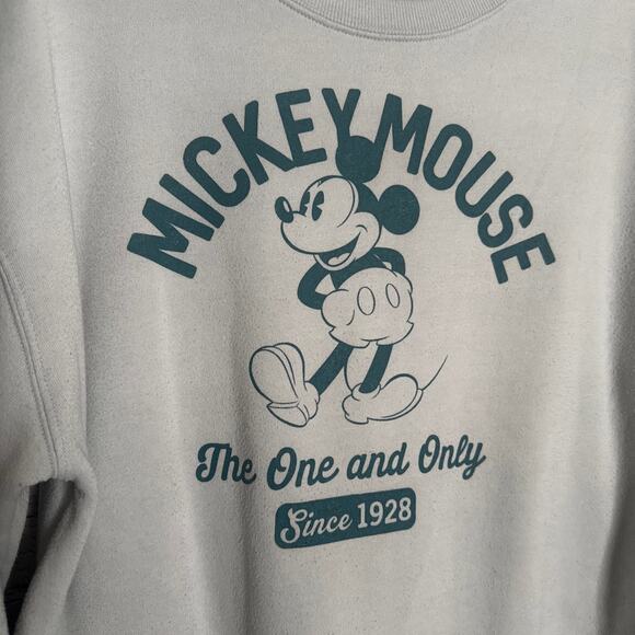 Disney Mickey Mouse The One And Only Sweatshirt Women’s Size Large Gray W/Green - Picture 2 of 6